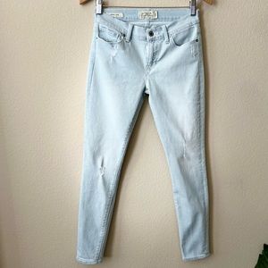 Lucky Brand Brooke Capri destroyed denim stripe wash